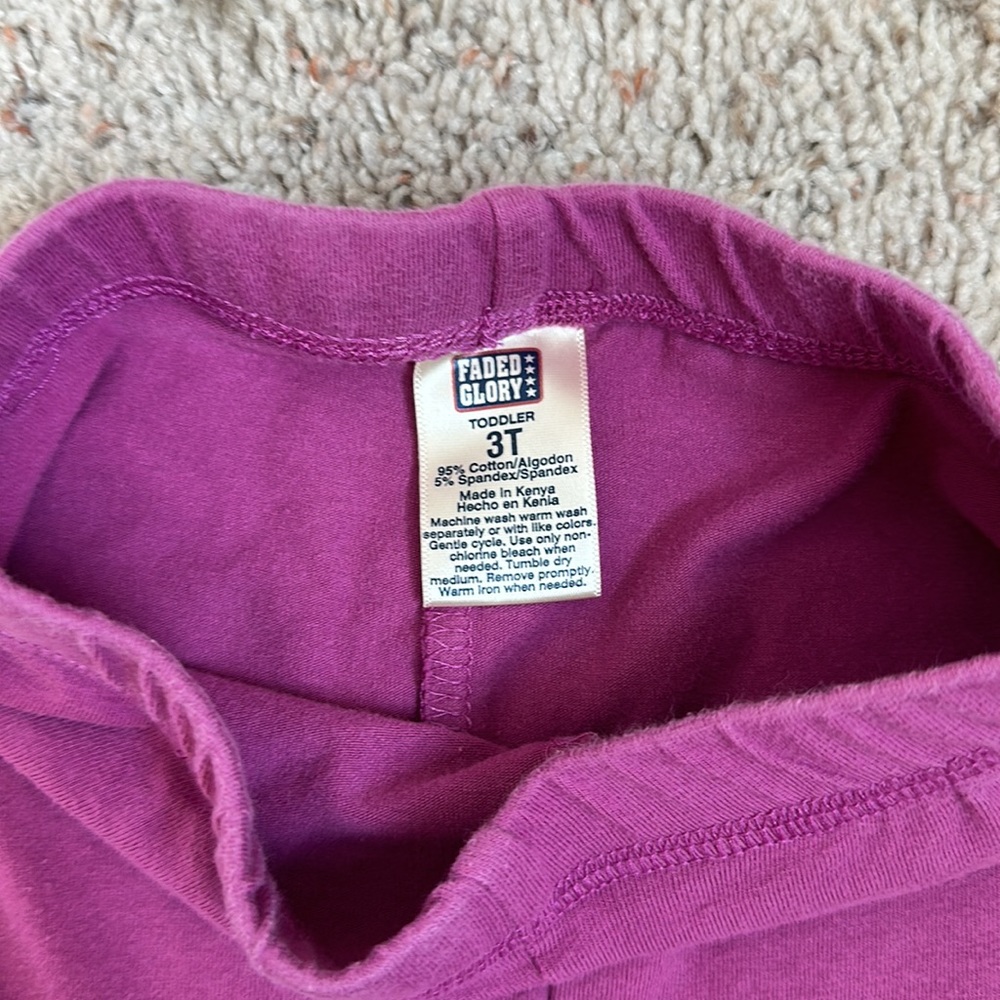 GIRLS faded glory purple leggings size 3T - Picture 2 of 7